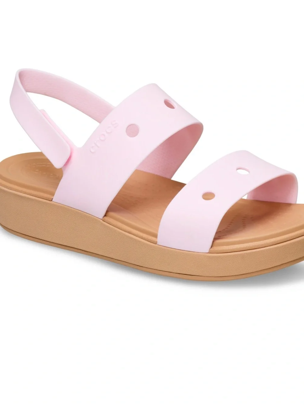 CROCS kids brooklyn Pastel Pink Slingback Platform Sandals junior 6